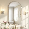 thumbnail image 2 of Cuteday 26x38 Inch Beveled Edge Frameless Bathroom Vanity Mirror, Wall Mount Mirror for Bathroom, Arched Decorative Mirror, 2 of 9