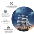 thumbnail image 3 of Honeii Moonlit Night Sea Sailboat print Leather Coaster Set of 4, ideal for safeguarding your furniture from drinks spills and effortless cleanup-Round Shape, 3 of 6