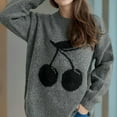 thumbnail image 7 of QTBIUQ Sweater Womens Fashion Casual Long Sleeve Crew Neck Sweater Gray, 7 of 7