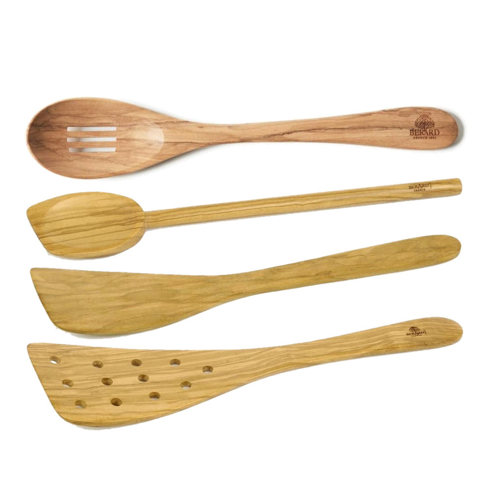 1 Spoon 1 fork Olive Wood Medium Utensils 12 inches 1 Spatula