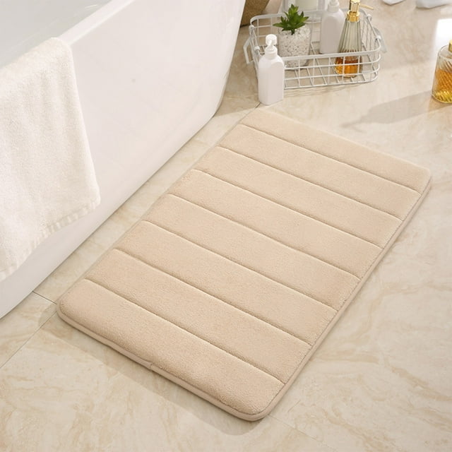 Xihbxyly Alfombra de Poliéster Antideslizante, Absorbente, Suave y Duradera, con Un Bonito Diseño para Dormitorio y Entrada, Lavable a Máquina, 60 X 40 Cm, Color Café/Gris/Beige.