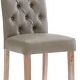 thumbnail image 5 of AC Pacific Natalie Roll Top Tufted Grey Faux Leather Modern Dining Chair (Set of 2), 5 of 7