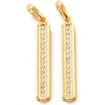 thumbnail image 3 of 1 colgante rectangular de latón con micro pavé de circonitas cúbicas transparentes, chapado en oro auténtico de 18 quilates de larga duración., 3 of 3