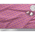 thumbnail image 3 of Soimoi Purple Cotton Duck Fabric Ogee Geometric Print Fabric by Yard 42 Inch Wide, 3 of 3