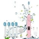 thumbnail image 1 of Cepillo de dientes eléctrico con 5 cabezales y 9 modos de limpieza | Temporizador inteligente de 20 velocidades | Resistencia al agua IPX7 | Batería de 180 días de duración | Recargable por USB para, 1 of 9