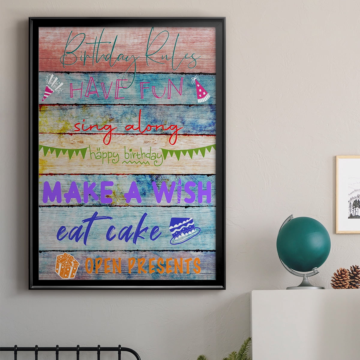 Birthday Rules Premium Framed Print - Ready to Hang