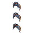 thumbnail image 1 of Sonducket 1 paquete de turbante africano, elegante, atractivo, ligero, a la moda, para la cabeza, para la cabeza, para mujer, azul Type1 NO1, 1 of 6