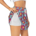 thumbnail image 2 of Haiem Daisies Flowers Women's 2 in 1 Running Shorts - Lightweight Athletic Workout Gym Yoga Breathable Sports Shorts Liner with Phone Pockets-XX-Large, 2 of 9