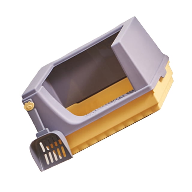 Semi Enclosed Litter Box,Cat Litter Box Semi Open Top Cat Litter Tray High Sided Cat Litter Box State-of-the-Art Design