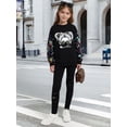 thumbnail image 5 of Usaibhir Girls Clothes Girl Print Long Sleeve Pullover Sweatshirt and Leggings 2PC Girls Outfits Fall 6-14T, 5 of 11