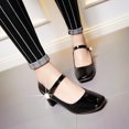 thumbnail image 4 of YOWMNS Women's Mary Jane Shoes - Stylish Chunky Heel Ankle Strap Dress Shoes, 4 of 5
