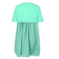 thumbnail image 5 of Dress for Women Summer Pleated Mini Dress Crew Neck Short Sleeve Tunic Dress with Pockets, 5 of 5