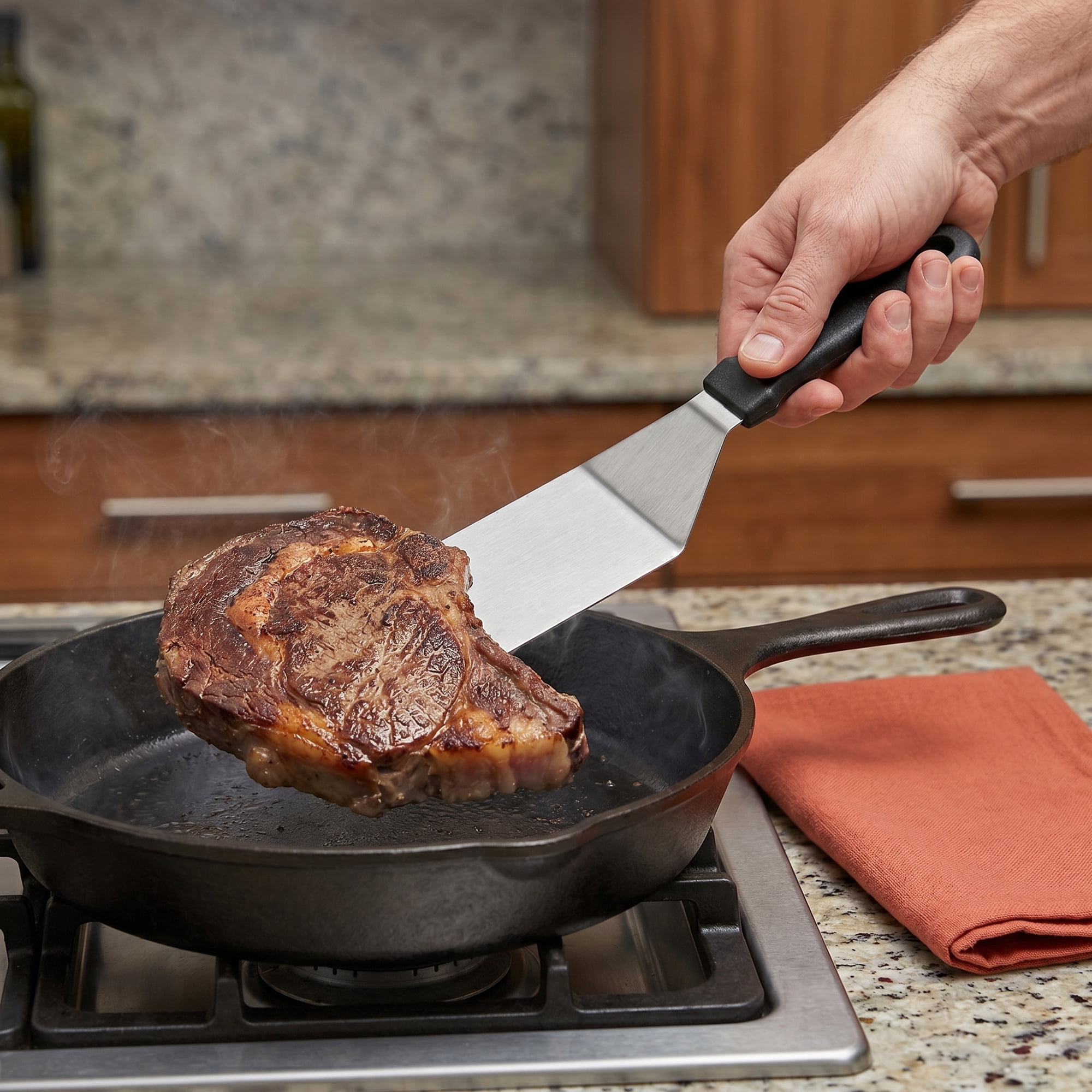 Unique Bargains Kitchen Utensils Heat-Resistant Spatula Set Silver 5Pcs