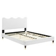 thumbnail image 4 of Modway Current Performance Velvet Queen Platform Bed in White, 4 of 10