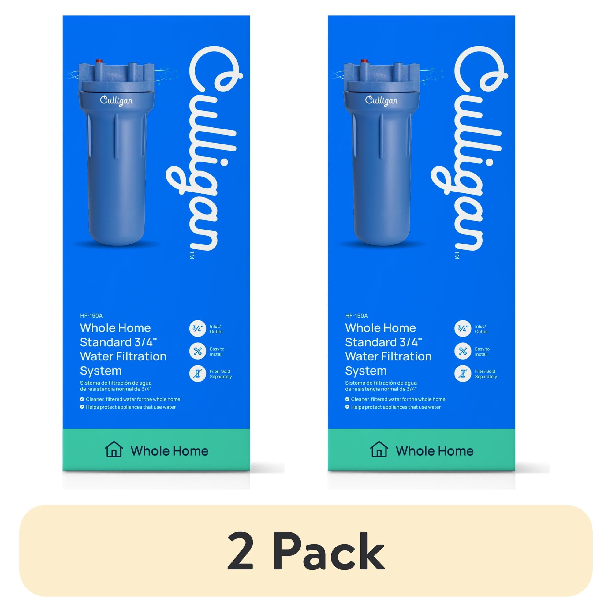(2 pack) Culligan HF-150A Whole Home Standard 3/4  Water Filtration System