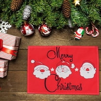 Christmas Placemats Dish Mat Dining Table Mats Red SantaTruck Car Snowflake Waterproof Kitchen Placemats For Indoor Home Farmhouse Christmas Party Decoration Table Cloths