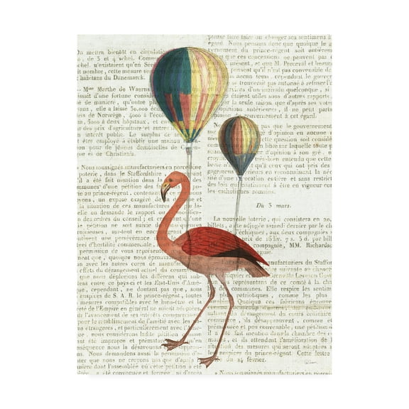 Trademark Fine Art 'Flying Flamingo' Canvas Art by Sue Schlabach