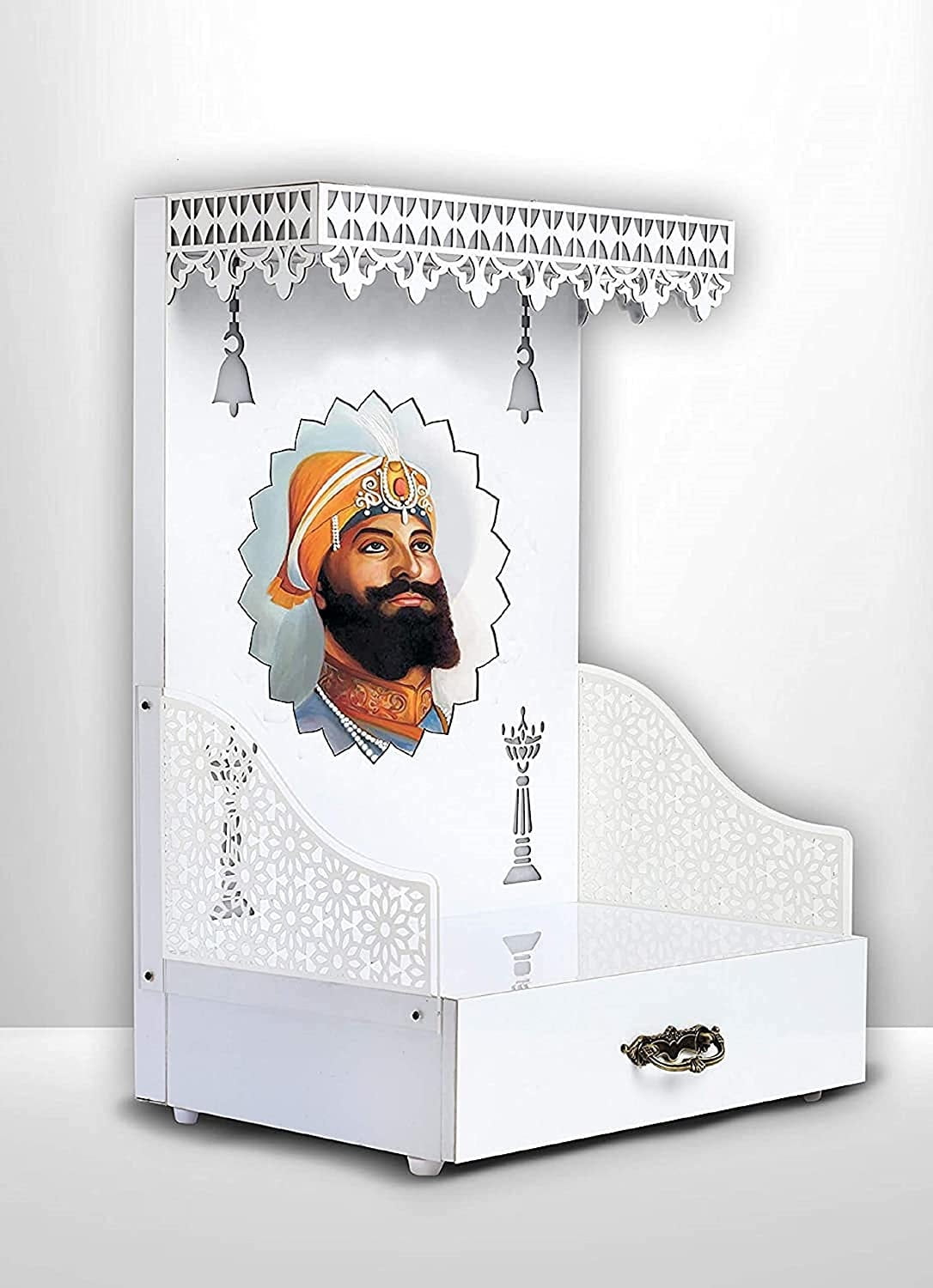 Customized Wooden Designer LED Temple for Home / Gurunanak / Pooja Mandir Wall Hanging & Table