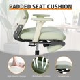 thumbnail image 6 of Foldable Ergonomic Office Chair, High Back Desk Chair with Footrest, Mesh Back Computer Chair with Fixed Headrest, 2D Armrest, Adjustable Lumbar Support, Soft Sponge Seat, Swivel Task Chair, Green, 6 of 7