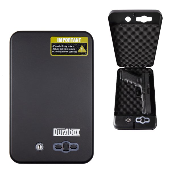 DuraBox Smart Portable Pistol Security Lock Box Safe with Keyed LED