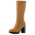 thumbnail image 1 of Unique Bargains Bottes à Talon Bloc Mi-Mollet pour Femmes, 1 of 6
