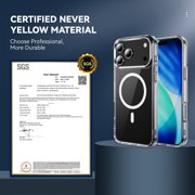 ShellTech for iPhone 15 Pro Max Magnetic PC+TPU Hybrid Case, Compatible with MagSafe, Shockproof, Drop Proof, Military-Grade Anti-Scratch Protection Cover,Clear