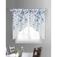 thumbnail image 3 of Blue Eucalyptus Swag Valances for Windows, Botanical Plant Rustic Branch Floral Rod Pocket Sheer Valances for Small Windows, Swag Toppers Light Filtering for Kitchen Living Room 2 Panels 28''x36'', 3 of 6
