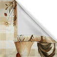 thumbnail image 6 of Ambesonne Farmhouse Valance & Curtain 3 Pcs Set, Rooster Flowers Rustic, 55"x24", Tan Taupe and Dark Pink, 6 of 7