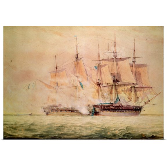 Great BIG Canvas | Rolled John (1778-1874) Schetsky Poster Print entitled Boarding the 'Chesapeake'