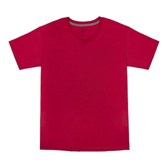 Playera Fruit of the Loom Para hombre cuello v, algodón sustentable, rojo, talla 2EG