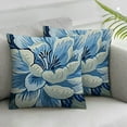 thumbnail image 4 of BANET Blue and Beige Colorful Flower Decorative Pillow Cover for Bedroom Sofa 22x22in, 4 of 8
