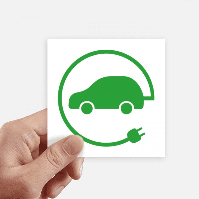 Circular Plug Energy Vehicles Protect Environment Sticker Square Waterproof Stickers Wallpaper Car Decal