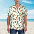 thumbnail image 4 of Daiia Cute Carrot Hawaiian Shirt for Men Gentle Cotton Regular Short Sleeve Casual-Large, 4 of 9
