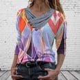 thumbnail image 3 of Gibobby Blusas De Manga Larga Para Mujer Mujeres Tie-dye Impreso Bordado Collar Manga Larga Pullover Blusa Tops（Azul， S), 3 of 5