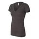 thumbnail image 1 of Camiseta de cuello en V de las señoras de Bella, mezcla de carbón grande Bella Camiseta de manga corta, 1 of 1