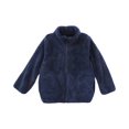 thumbnail image 2 of Drmagiyhm Girls Fleece Jacket Fuzzy Fleece Thick Sweatshirt Fuzzy Fleece Lightweight Outerwear Zip-Up Sweat Jackets Heavy Winter Coat with Pockets Navy 7-8 Years, 2 of 4