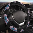 thumbnail image 3 of Lsque Blue Lipped Pit Viper And Three Pink Roses Ultra Soft Car Steering Wheel Cover for Women, Standard 15 inch Size for Truck Van SUV Auto, 3 of 8