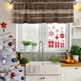 thumbnail image 5 of 2 Pack Valances for Window, Brown Wooden Short Curtains for Kitchen Bedroom Living Room, Vintage Farmhouse Retro Art Rod Pocket Small Window Treatment Valance Drapes 42 x 18 Inch, 5 of 8