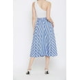 thumbnail image 6 of Women Skirts Stripes A- Line Midi Skirt for Ladies Knee Length Skirts Comfortable Casual Office Wear Online, 6 of 7