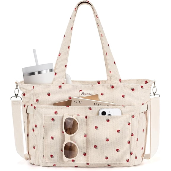 Tote Bag for Women, 17 Pockets Laptop Work Tote Lightweight Teacher Nurse Bible Shoulder Bag for School Daily Travel