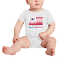 thumbnail image 2 of Proud to Be Korean American Flag Baby Bodysuit Newborn Clothes Outfits (White, 6-12 Months), 2 of 5
