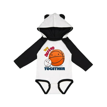 

Inktastic We Defend Together- baseball basketball Gift Baby Boy or Baby Girl Long Sleeve Bodysuit