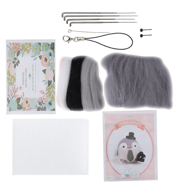 Kit de fieltro con aguja, kit de fieltro con aguja, kit para principiantes de fieltro con aguja de lana, muñeco de peluche, materiales para hacer bricolaje, fiel a su promesa Jadeshay A
