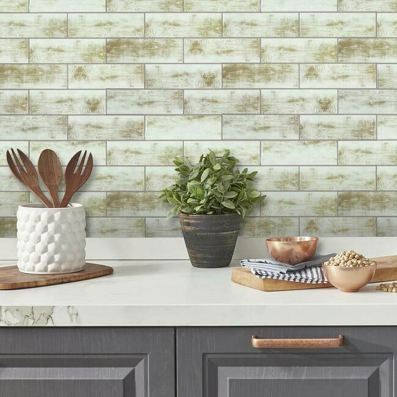 Distressed Wood Tile Peel and Stick Backsplashes