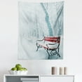 thumbnail image 1 of Winter Tapestry, Row Iced Red Benches in a Park's Pathway Misty Crystalline in the Weather Forest Photo, Fabric Wall Hanging Decor for Bedroom Living Room Dorm, 5 Sizes, White, by Ambesonne, 1 of 1
