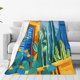 thumbnail image 1 of Fotbe Bright Paper Cactus Scene Manta de Franela Acolchonada con Estampado, Súper Suave y Esponjosa, Extra Grande para Sofá, Cama, Uso Todo el Año-60"x50", 1 of 7