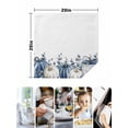 thumbnail image 4 of Fall Blue Pumpkin Cloth Napkins Set of 4 Reusable Dinner Napkins, Thanksgiving White Eucalyptus Flower Cocktail Napkin Washable Table Napkins for Wedding/Holiday Party/Baby Shower 20"x20", 4 of 7