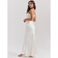 thumbnail image 6 of Women'S Bodycon Dress with A Cinched Waist Strapless Design Off-the-Shoulder Style with Boning White L, 6 of 9