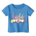 thumbnail image 1 of MIASHUI Haut à Manches Courtes pour Garçons et Filles, T-Shirt Graphique de Pâques, Col Rond d'Été, Bleu Ciel, 12-13 Ans, 1 of 4