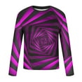 thumbnail image 2 of Tawop T Shirts for Man Crew Neck Long Sleeve Pullover Graphic Geometric Casual Purple 2XL, 2 of 5